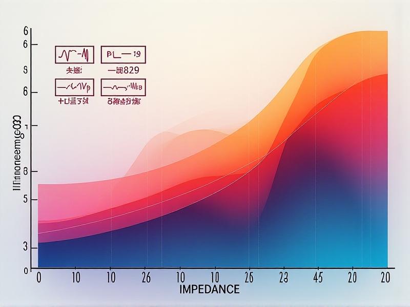 A colorful graph plotting impedance versus frequency response, with smooth curves illustrating optimal matching (green) and mismatched scenarios (red). The background features schematic symbols of resistors and transformers, rendered in a minimalist vector art style.